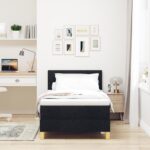 vidaXL Box Spring Posteľ s Matracom Čierna 80x200 cm Tkanina – Obrázok 5