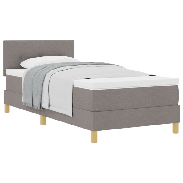 vidaXL Posteľ s pružinovým systémom s matracom Taupe 90x200 cm Tkanina – Obrázok 3