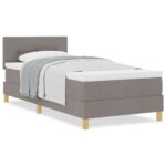 vidaXL Posteľ s pružinovým systémom s matracom Taupe 90x200 cm Tkanina – Obrázok 4