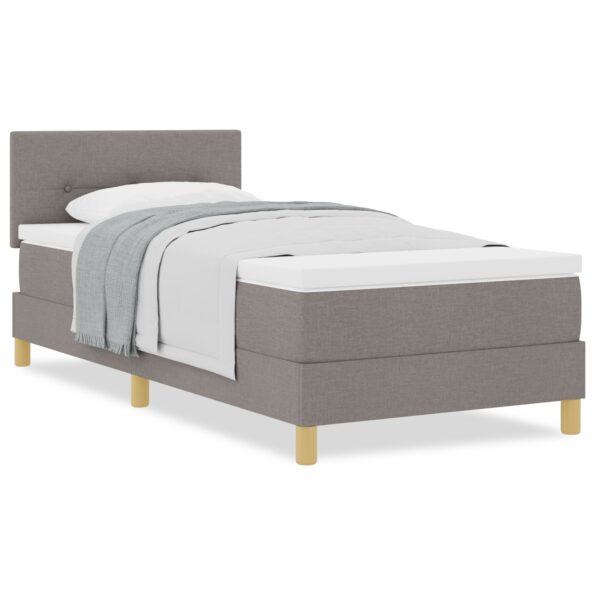 vidaXL Posteľ s pružinovým systémom s matracom Taupe 90x200 cm Tkanina – Obrázok 4