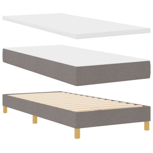 vidaXL Posteľ s pružinovým systémom s matracom Taupe 90x200 cm Tkanina – Obrázok 6