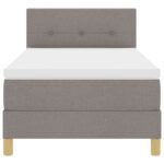 vidaXL Posteľ s pružinovým systémom s matracom Taupe 90x200 cm Tkanina – Obrázok 8