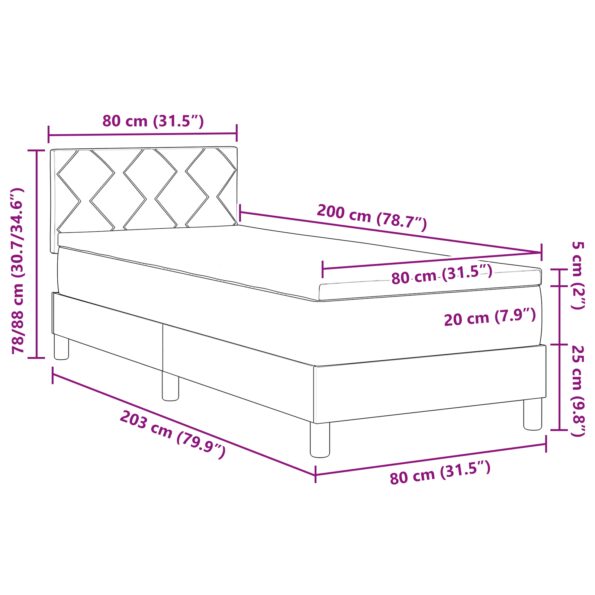 3338955_12.jpg vidaXL Posteľný rošt s matracom Sivohnedý 80x200 cm Látka – Obrázok 12