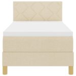 vidaXL Boxová pružinová posteľ s matracom Krémová 80x200 cm Tkanina – Obrázok 8