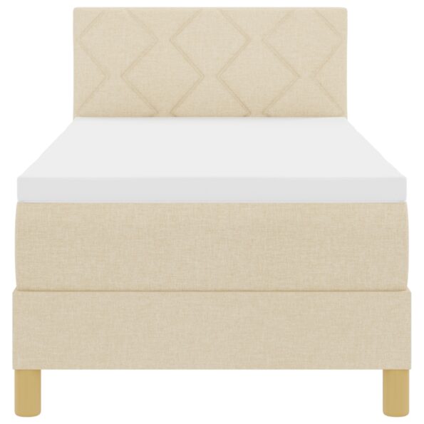 vidaXL Boxová pružinová posteľ s matracom Krémová 80x200 cm Tkanina – Obrázok 8