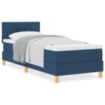 vidaXL pružinová posteľ s matracom modrá 80x200 cm tkanina – Obrázok 4