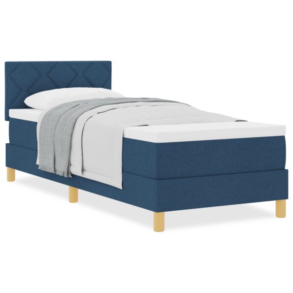 vidaXL pružinová posteľ s matracom modrá 80x200 cm tkanina – Obrázok 4