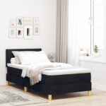vidaXL boxspring posteľ s matracom čierny 90x190 cm tkanina
