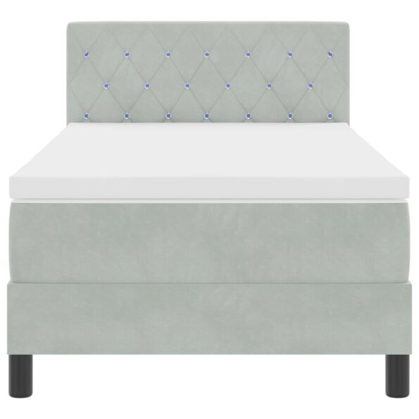 vidaXL Postel s matracom svetlosivá single zamat – Obrázok 8