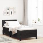 vidaXL Box Spring Posteľ s Matracom Čierna Jednolôžková Zamat