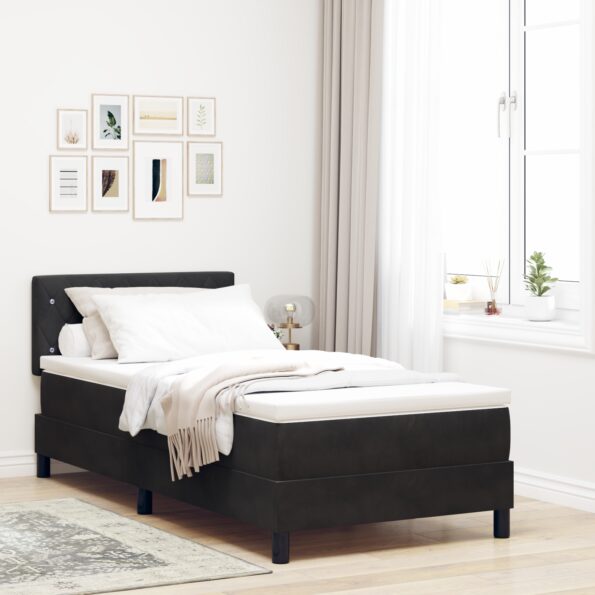 3339076_1.jpg vidaXL Box Spring Posteľ s Matracom Čierna Jednolôžková Zamat – Obrázok 1