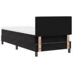 vidaXL Box Spring Posteľ s Matracom Čierna Jednolôžková Zamat – Obrázok 10