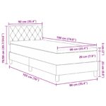 vidaXL Box Spring Posteľ s Matracom Čierna Jednolôžková Zamat – Obrázok 12