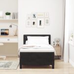 vidaXL Box Spring Posteľ s Matracom Čierna Jednolôžková Zamat – Obrázok 5