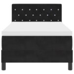 vidaXL Box Spring Posteľ s Matracom Čierna Jednolôžková Zamat – Obrázok 8