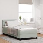 vidaXL Box Spring Bed s matracom Svetlosivý 90x200 cm Zamat