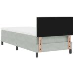 vidaXL Box Spring Bed s matracom Svetlosivý 90x200 cm Zamat – Obrázok 10
