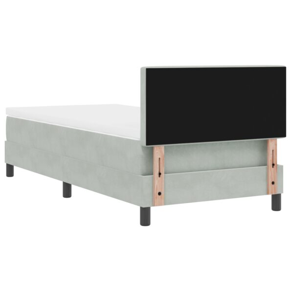 3339080_10.jpg vidaXL Box Spring Bed s matracom Svetlosivý 90x200 cm Zamat – Obrázok 10