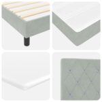 vidaXL Box Spring Bed s matracom Svetlosivý 90x200 cm Zamat – Obrázok 11