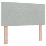 vidaXL Box Spring Bed s matracom Svetlosivý 90x200 cm Zamat – Obrázok 7