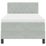 vidaXL Box Spring Bed s matracom Svetlosivý 90x200 cm Zamat – Obrázok 8
