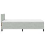 vidaXL Box Spring Bed s matracom Svetlosivý 90x200 cm Zamat – Obrázok 9