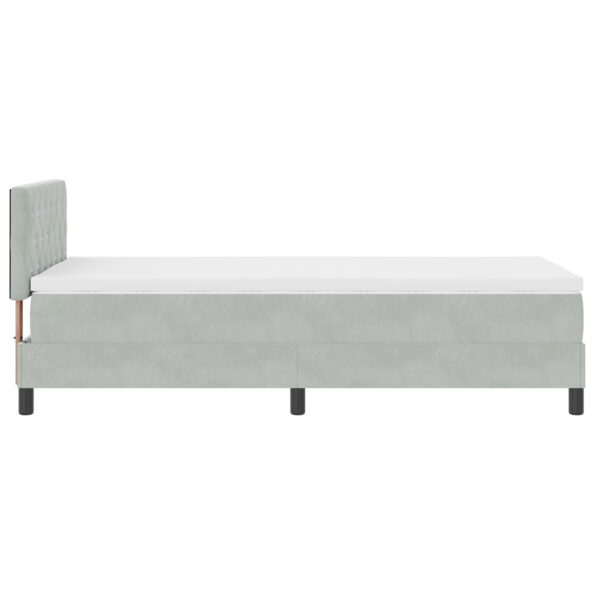 3339080_9.jpg vidaXL Box Spring Bed s matracom Svetlosivý 90x200 cm Zamat – Obrázok 9