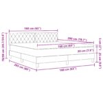 vidaXL Posteľ s matracom a čelom tmavo šedá 160x200 cm zamat – Obrázok 12