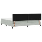 vidaXL Posteľ s matracom a lamelovým roštom Svetlosivá 200x200 cm Zamat – Obrázok 10