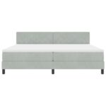 vidaXL Posteľ s matracom a lamelovým roštom Svetlosivá 200x200 cm Zamat – Obrázok 8