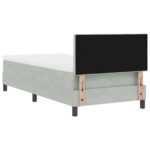 vidaXL Posteľ s pružinovým rámom Svetlosivá 90 x 200 cm Zamat – Obrázok 10