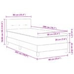 vidaXL Posteľ s pružinovým rámom Svetlosivá 90 x 200 cm Zamat – Obrázok 12