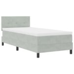 vidaXL Posteľ s pružinovým rámom Svetlosivá 90 x 200 cm Zamat – Obrázok 2