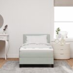 vidaXL Posteľ s pružinovým rámom Svetlosivá 90 x 200 cm Zamat – Obrázok 5