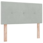 vidaXL Posteľ s pružinovým rámom Svetlosivá 90 x 200 cm Zamat – Obrázok 7