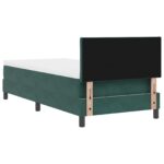 vidaXL Box Spring Postel s matracom tmavozelená jednolôžková zamatová – Obrázok 10