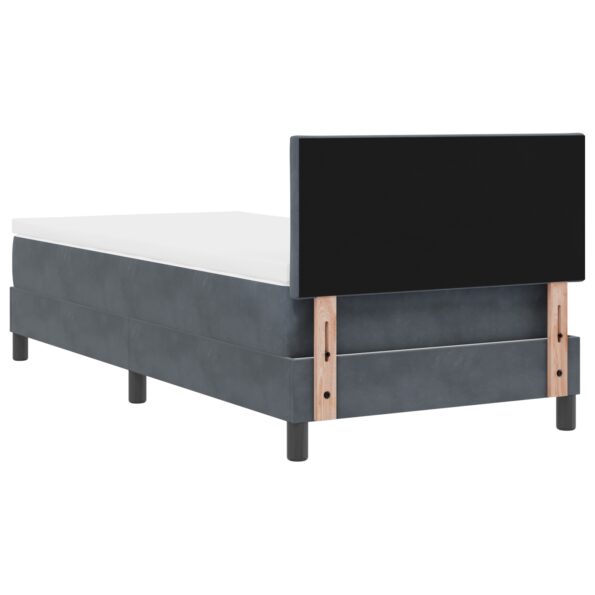vidaXL Posteľ s pružinovým rámom Tmavo šedá 90 x 200 cm Zamat – Obrázok 10
