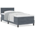 vidaXL Posteľ s pružinovým rámom Tmavo šedá 90 x 200 cm Zamat – Obrázok 4
