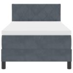 vidaXL Posteľ s pružinovým rámom Tmavo šedá 90 x 200 cm Zamat – Obrázok 8