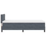 vidaXL Posteľ s pružinovým rámom Tmavo šedá 90 x 200 cm Zamat – Obrázok 9