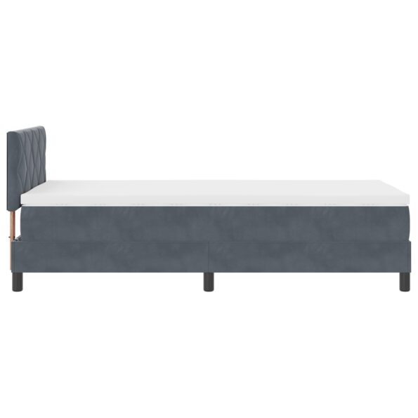 vidaXL Posteľ s pružinovým rámom Tmavo šedá 90 x 200 cm Zamat – Obrázok 9
