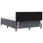 vidaXL Posteľ s boxspringom a matracom tmavo šedá 140x200 cm zamat – Obrázok 10
