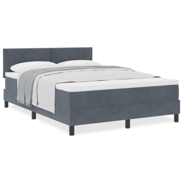 3339243_4.jpg vidaXL Posteľ s boxspringom a matracom tmavo šedá 140x200 cm zamat – Obrázok 4