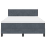 vidaXL Posteľ s boxspringom a matracom tmavo šedá 140x200 cm zamat – Obrázok 8