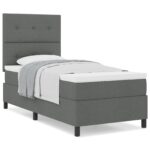 vidaXL Boxspring posteľ s matracom tmavosivá 100x200 cm textília – Obrázok 4