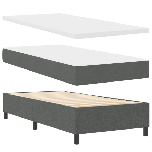 vidaXL Boxspring posteľ s matracom tmavosivá 100x200 cm textília – Obrázok 7