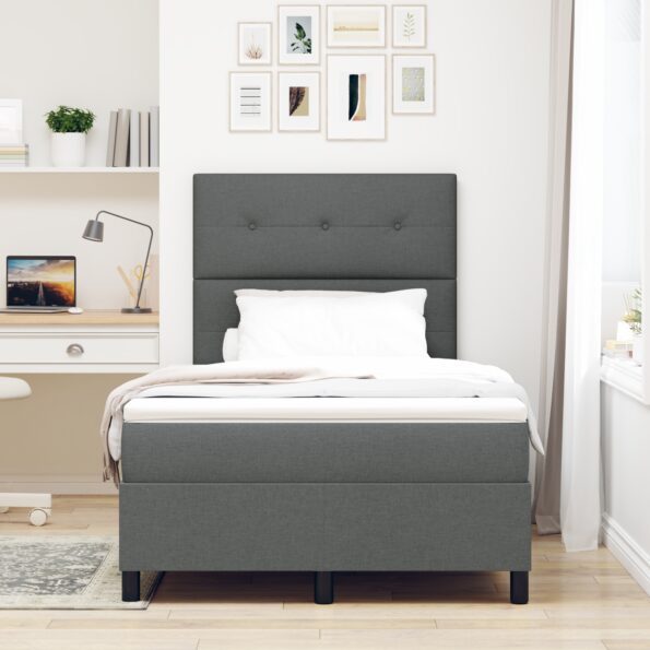 vidaXL boxspring posteľ s matracom tmavošedá 120x200 cm – Obrázok 5