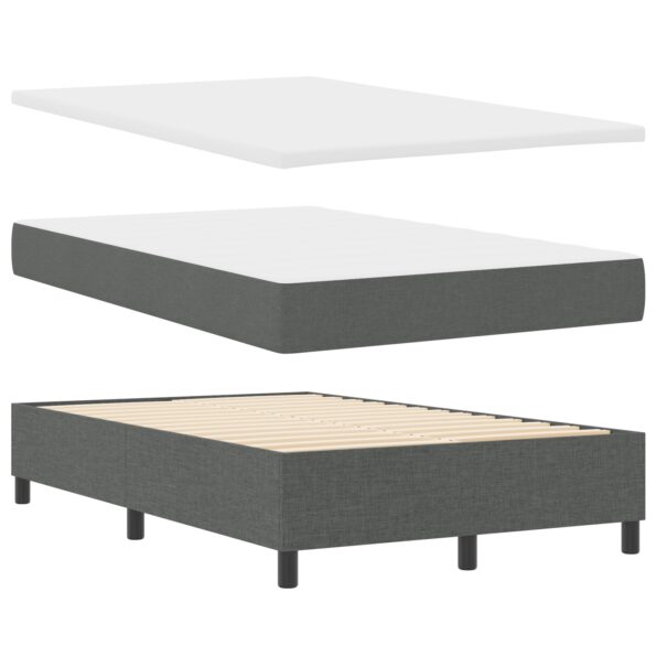 vidaXL boxspring posteľ s matracom tmavošedá 120x200 cm – Obrázok 7