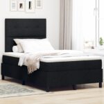 vidaXL Boxspring posteľ s matracom čierna 120x200 cm textília