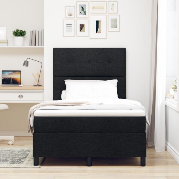 vidaXL Boxspring posteľ s matracom čierna 120x200 cm textília – Obrázok 5